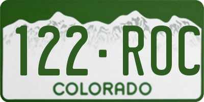 CO license plate 122ROC