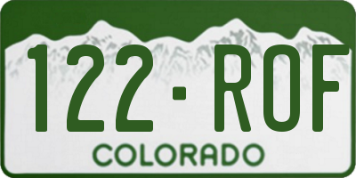 CO license plate 122ROF
