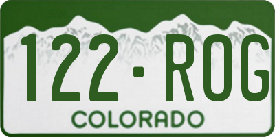 CO license plate 122ROG