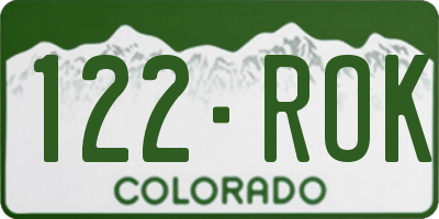CO license plate 122ROK