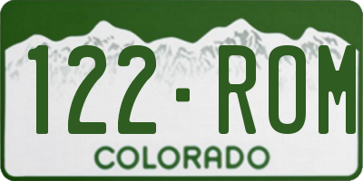 CO license plate 122ROM