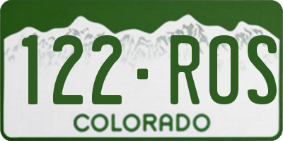 CO license plate 122ROS