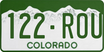 CO license plate 122ROU