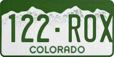 CO license plate 122ROX