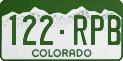 CO license plate 122RPB