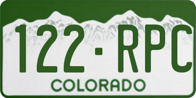 CO license plate 122RPC