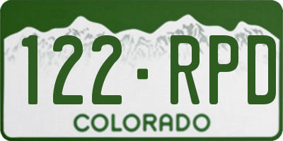 CO license plate 122RPD