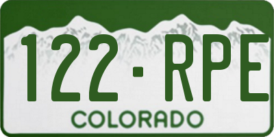 CO license plate 122RPE