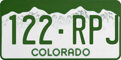 CO license plate 122RPJ