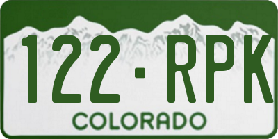CO license plate 122RPK