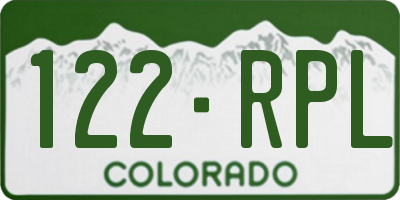 CO license plate 122RPL