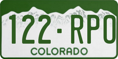CO license plate 122RPO