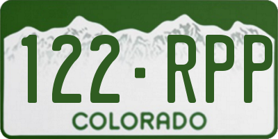 CO license plate 122RPP