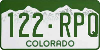 CO license plate 122RPQ
