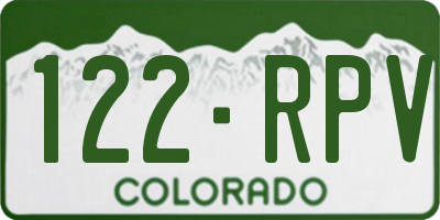 CO license plate 122RPV