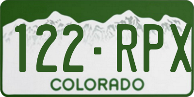 CO license plate 122RPX