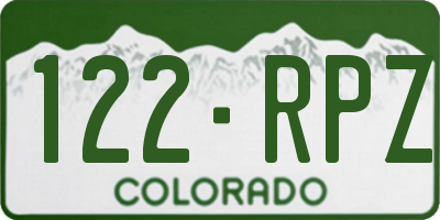 CO license plate 122RPZ