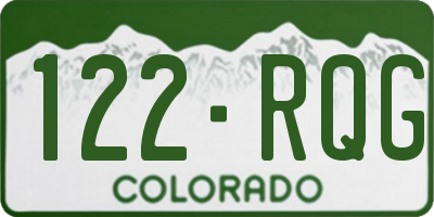 CO license plate 122RQG