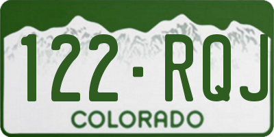CO license plate 122RQJ