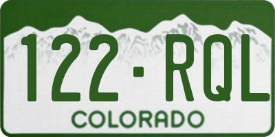 CO license plate 122RQL