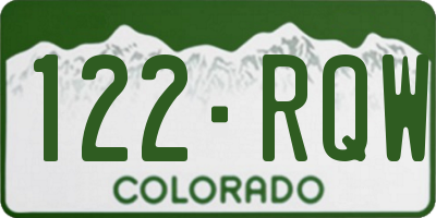 CO license plate 122RQW