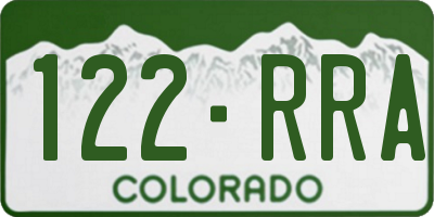 CO license plate 122RRA