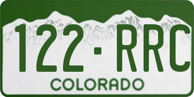 CO license plate 122RRC