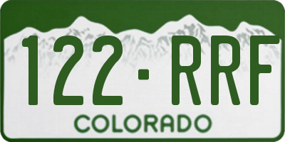 CO license plate 122RRF