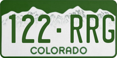 CO license plate 122RRG