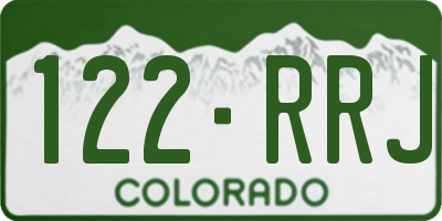 CO license plate 122RRJ