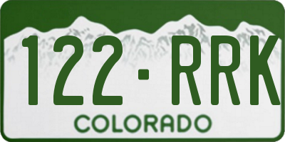 CO license plate 122RRK