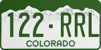 CO license plate 122RRL