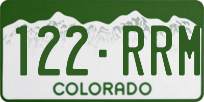 CO license plate 122RRM