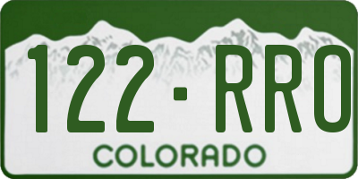 CO license plate 122RRO