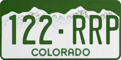 CO license plate 122RRP