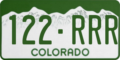 CO license plate 122RRR