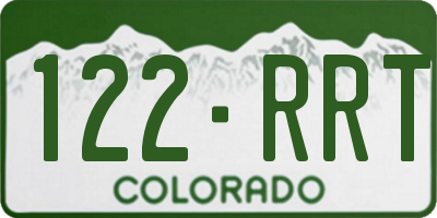 CO license plate 122RRT