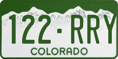CO license plate 122RRY