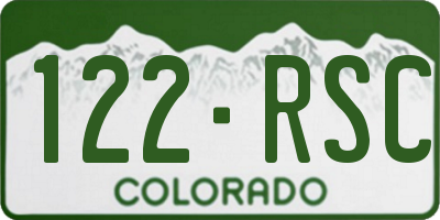 CO license plate 122RSC