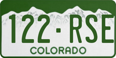 CO license plate 122RSE