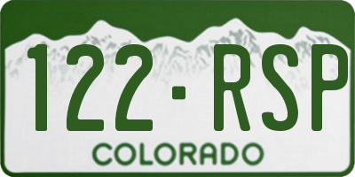 CO license plate 122RSP