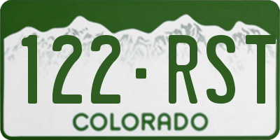 CO license plate 122RST