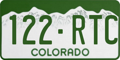CO license plate 122RTC