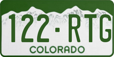 CO license plate 122RTG