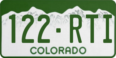 CO license plate 122RTI