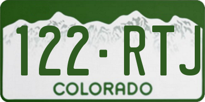 CO license plate 122RTJ