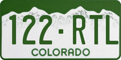 CO license plate 122RTL