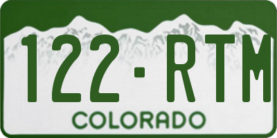 CO license plate 122RTM