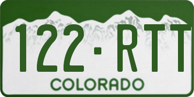CO license plate 122RTT