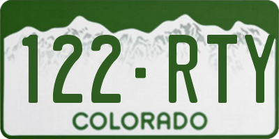 CO license plate 122RTY
